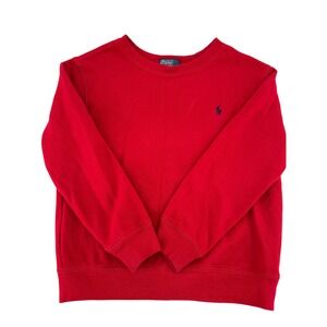 Polo by Ralph Lauren Red Crew Neck Pullover‎ Sweatshirt, Size 6, Classic Style
